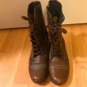 Steve Madden Troopa Combat Boots in Cognac